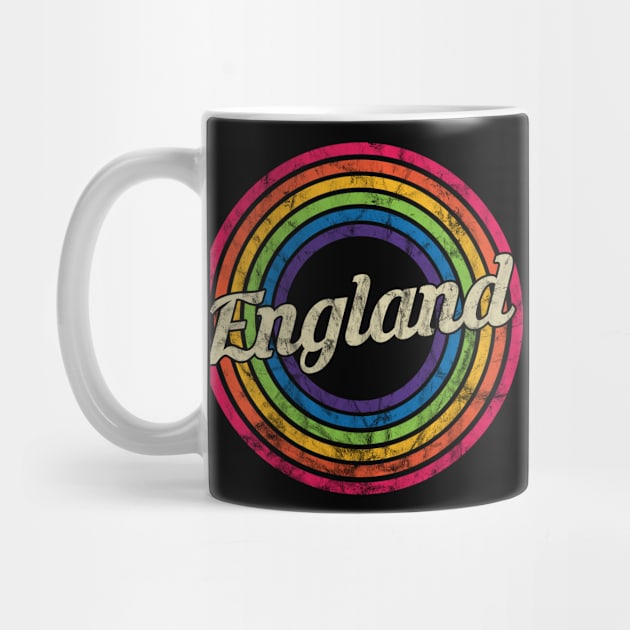 England - Retro Rainbow Faded-Style by MaydenArt